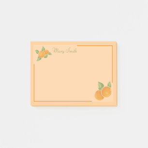 Warm Citrus Orange Border Design Post-it Notes