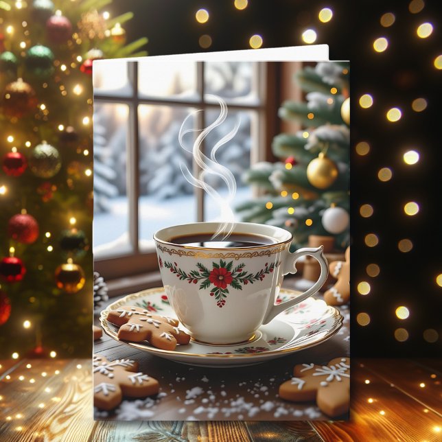 Warm Coffee and Gingerbread Cookies Christmas Card (Creator Uploaded)