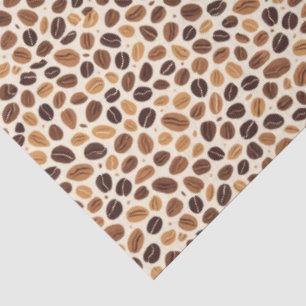Warm Coffee Bean Roast Tones Seamless Pattern Tissue Paper