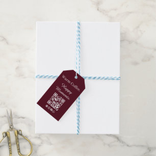 Warm Coffee Happy Moments QR Code Gift Tag