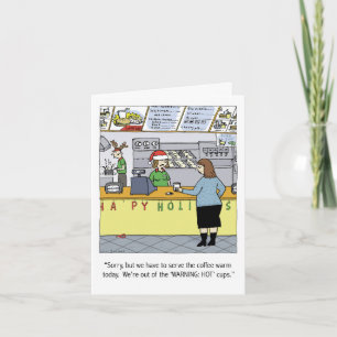 Warm Coffee Holiday Funny Cartoon Christmas Xmas