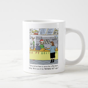 Warm Coffee Holiday - Funny Christmas Cartoon Large Coffee Mug
