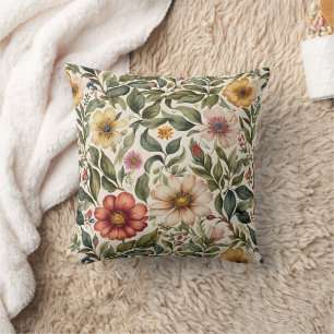 Warm Color Roses Botanical Cushion