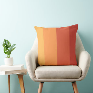 Warm colors - retro shades stripes cushion