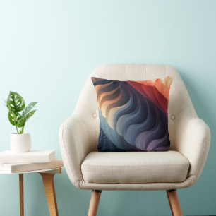 Warm Colour Abstract Shapes Cushion