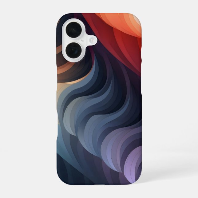 Warm Colour Abstract Shapes iPhone 16 Case (Back)