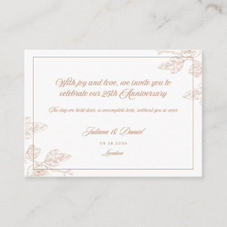 Warm Colour Palette Anniversary Invitation Card