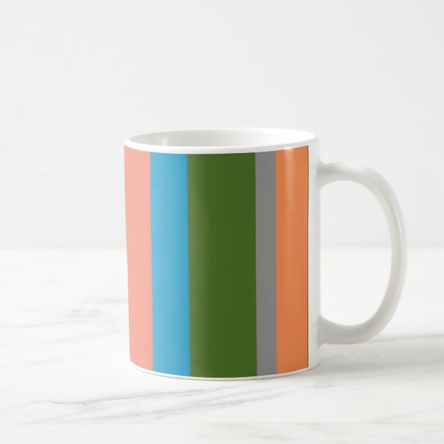 Warm colour stripes coffee mug (Right)