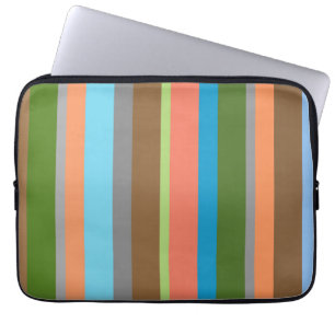 Warm colour tones striped Electronics Bag