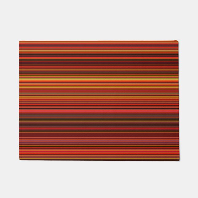 Warm Colour - Trendy Style - Stripe Pattern Doormat (Front)