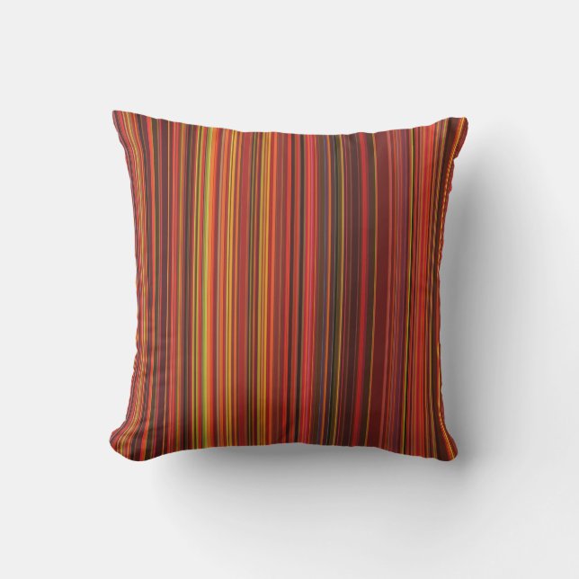Warm Colour - Trendy Style - Stripe Pattern Outdoor Cushion (Front)