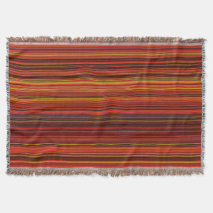 Warm Colour - Trendy Style - Stripe Pattern Throw Blanket