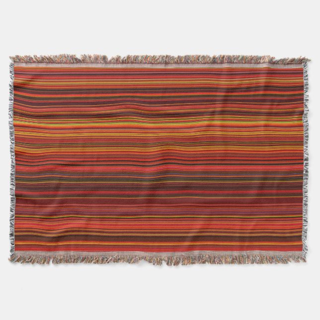 Warm Colour - Trendy Style - Stripe Pattern Throw Blanket (Front)