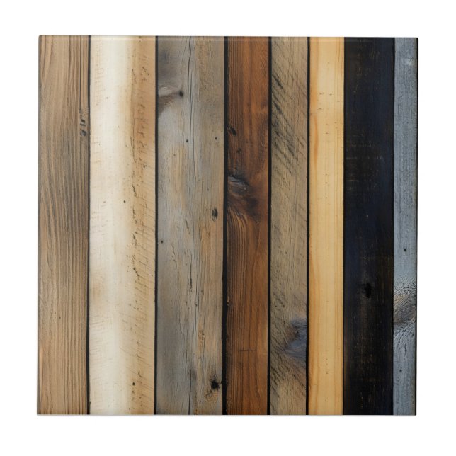 Warm Colour Wooden Board Pattern Ceramic Tile (Front)