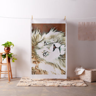 warm coloured animal lion fabric