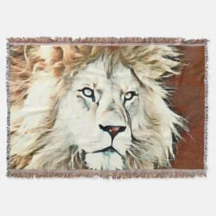 warm coloured animal lion throw blanket