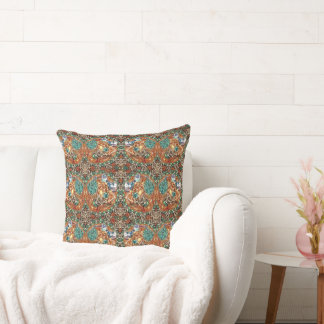 Warm Coloured Reversible Throw Pillow by Joya Eve