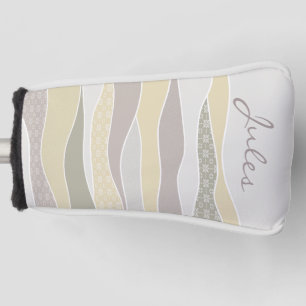 Warm Coloured Waves Add Name Golf Head Cover