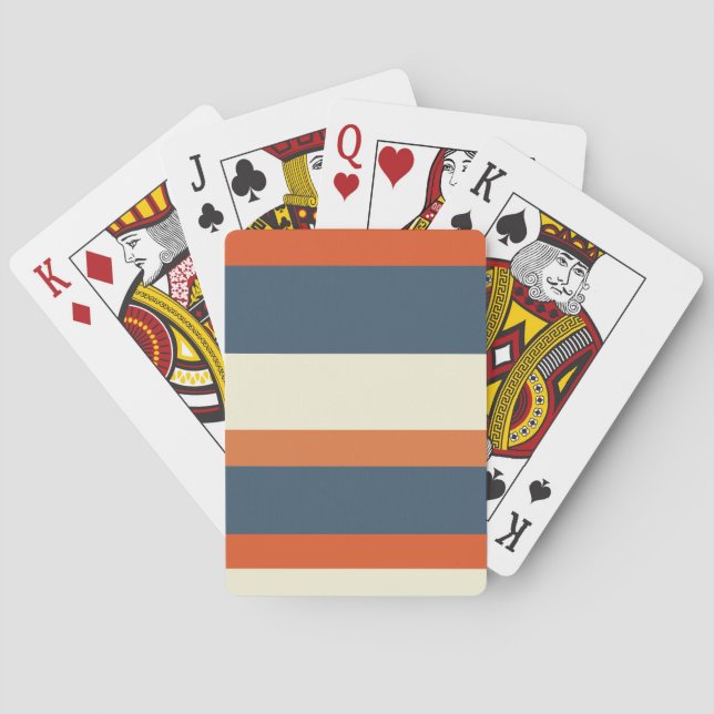 Warm Colourful Horizontal Stripes Playing Cards (Back)