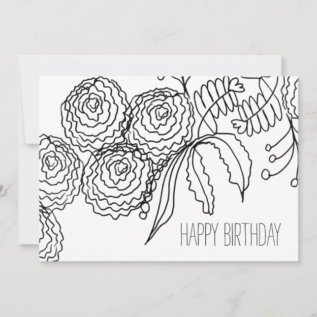 Warm Colouring Carnation Flower Botanical Art Card (Front)