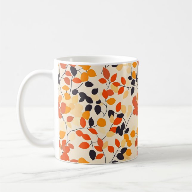 Warm Colours Autumn Leaves Coffee Mug (Left)