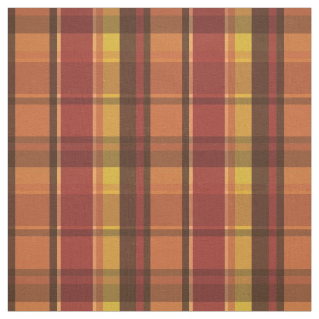 Warm Colours Autumn Theme Plaid Pattern Fabric (Swatch)