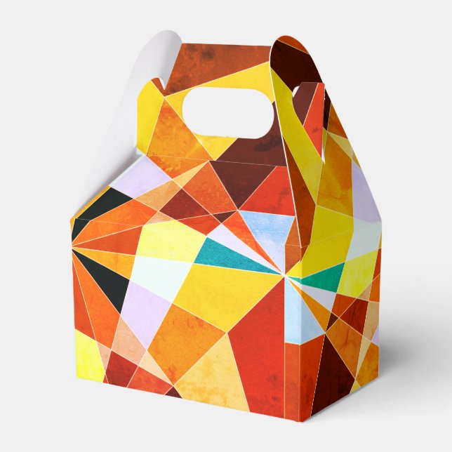 Warm Colours Cool Angular Geometric Shapes Favour Box (Front Side)