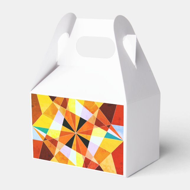 Warm Colours Cool Angular Geometric Shapes Favour Box (Front Side)