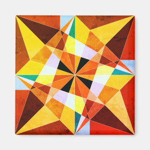 Warm Colours Cool Angular Geometric Shapes Magnet
