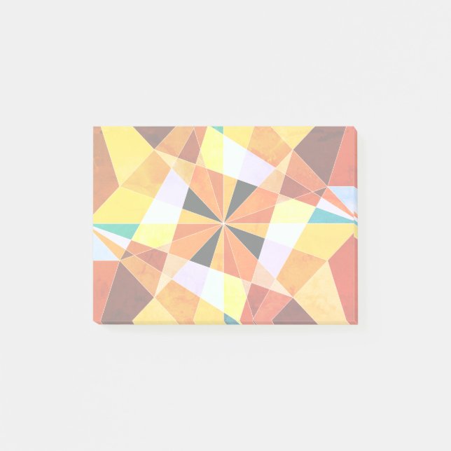 Warm Colours Cool Angular Geometric Shapes Post-it Notes (Front)