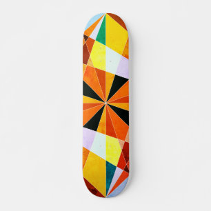 Warm Colours Cool Angular Geometric Shapes Skateboard