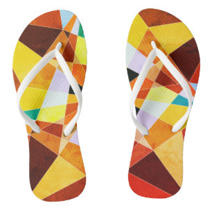 Warm Colours Cool Angular Geometric Shapes Thongs