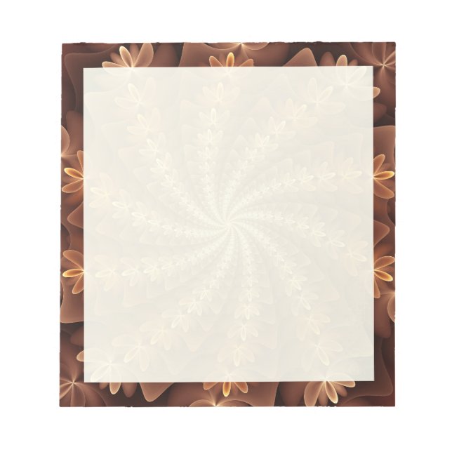 Warm Colours, Modern Abstract Fractal Art Pattern Notepad (Front)