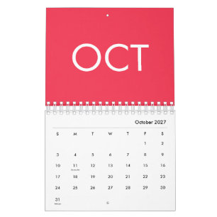 Warm Colours Simple Modern 2027 Colourful Calendar