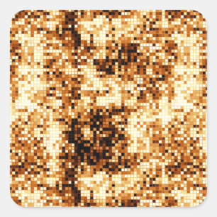 Warm colours square tiles abstract pattern sticker