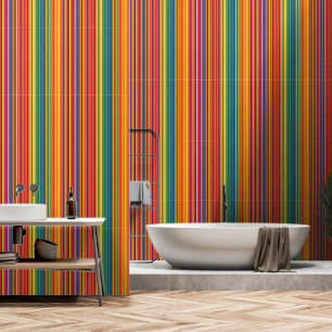 Warm Colours Stripe Pattern Wallpaper