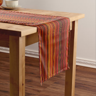 Warm Colours - Trendy Style - Stripe Pattern Short Table Runner