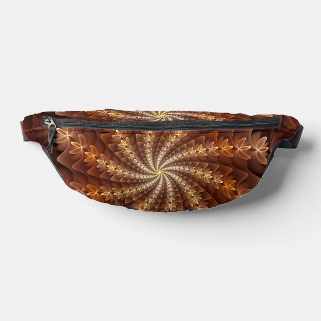 Warm Colours, Trippy Modern Fractal Art Pattern Bum Bags (Lay Down)