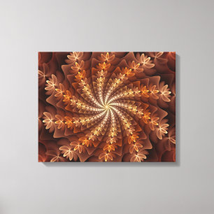 Warm Colours, Trippy Modern Fractal Art Pattern Canvas Print