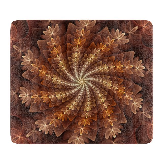 Warm Colours, Trippy Modern Fractal Art Pattern Cutting Board (Front)