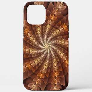 Warm Colours, Trippy Modern Fractal Art Pattern iPhone 12 Pro Max Case