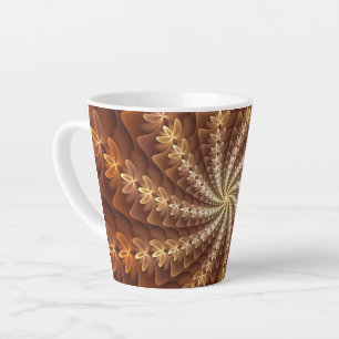 Warm Colours, Trippy Modern Fractal Art Pattern Latte Mug