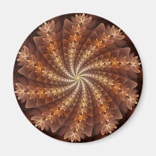 Warm Colours, Trippy Modern Fractal Art Pattern Magnet