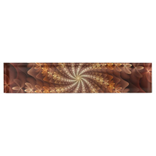 Warm Colours, Trippy Modern Fractal Art Pattern Nameplate