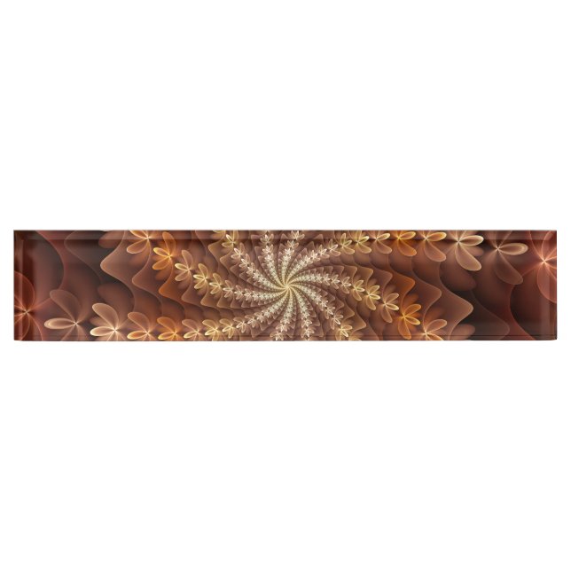 Warm Colours, Trippy Modern Fractal Art Pattern Nameplate (Front)