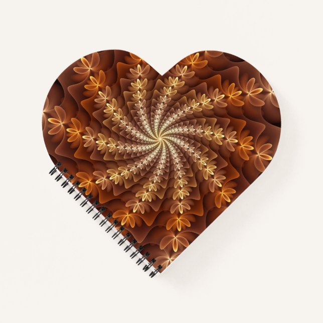 Warm Colours, Trippy Modern Fractal Art Pattern Notebook (Front)