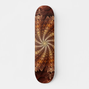 Warm Colours, Trippy Modern Fractal Art Pattern Skateboard