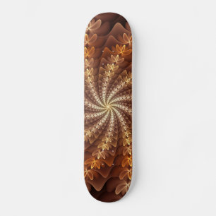 Warm Colours, Trippy Modern Fractal Art Pattern Skateboard