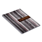 Warm Colours Wood Elegant Leather Look #12 Notebook (Right Side)