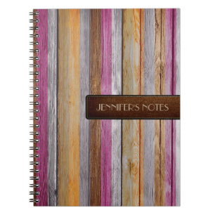 Warm Colours Wood Elegant Leather Look #19 Notebook